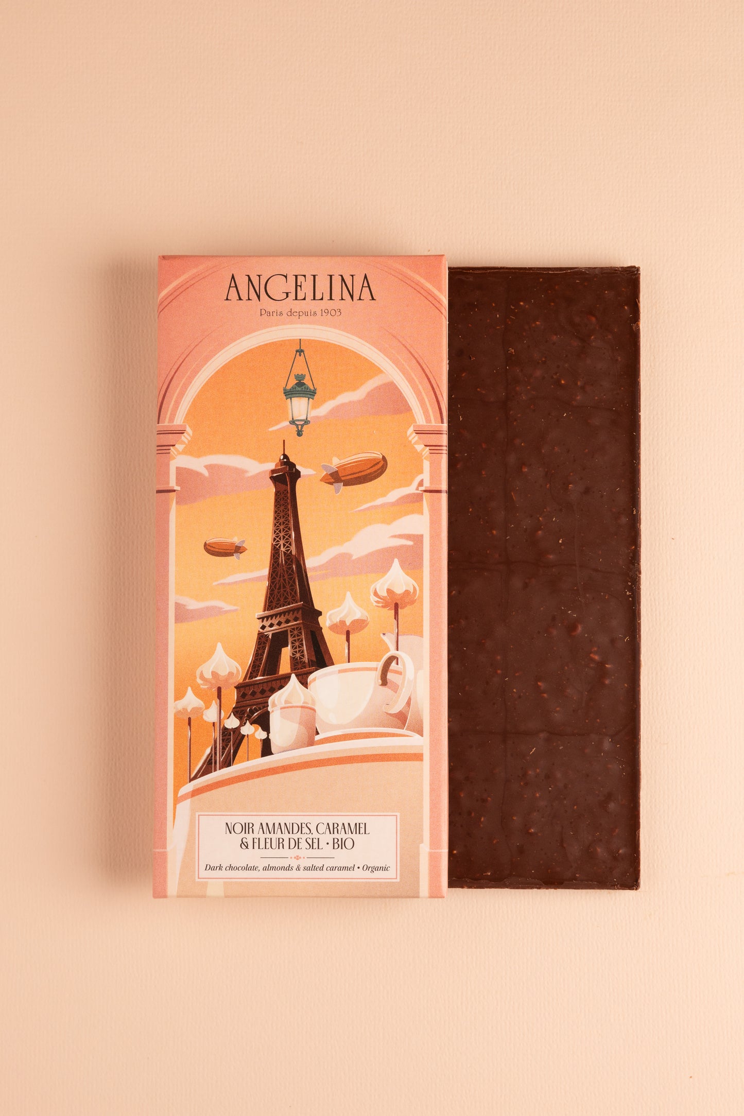 Tablette de Chocolat Noir Amandes, Caramel BIO et fleur de sel