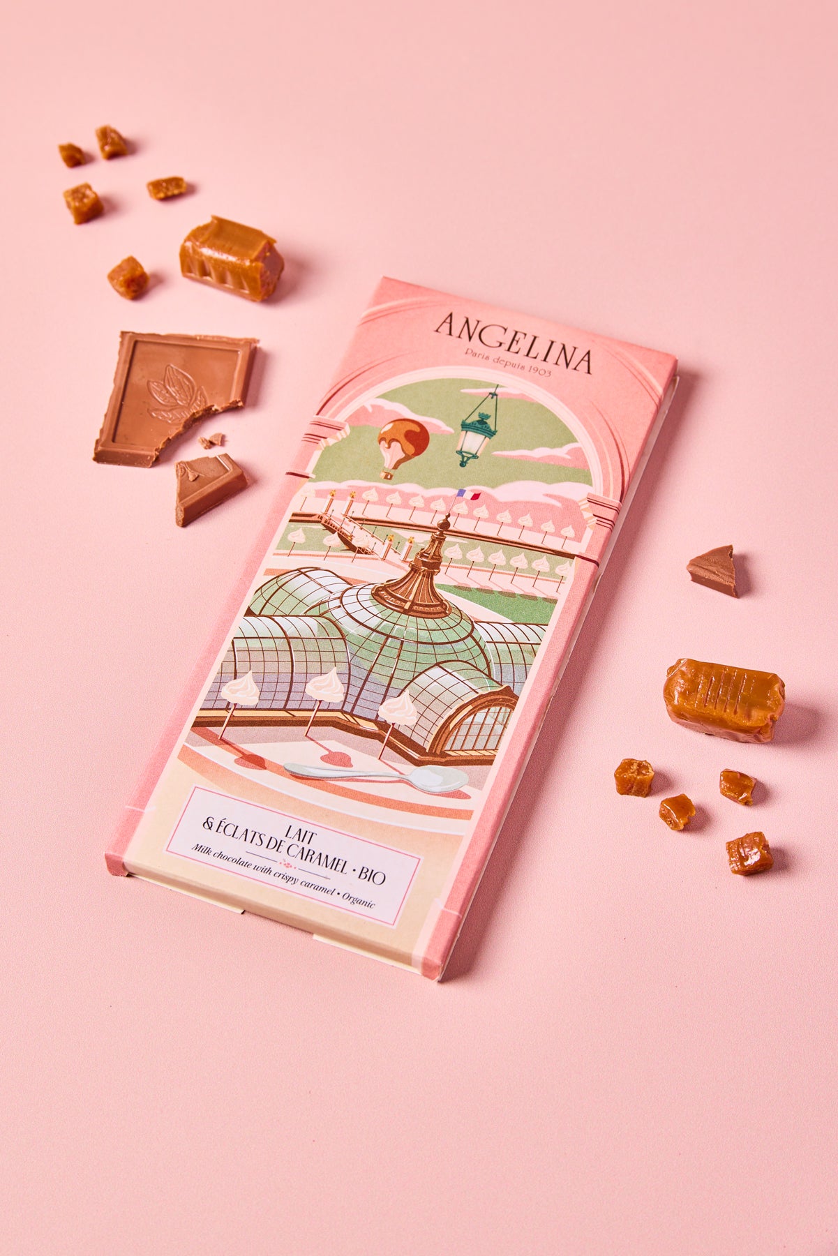 Tablette de Chocolat au Lait, éclats de Caramel BIO et fleur de sel